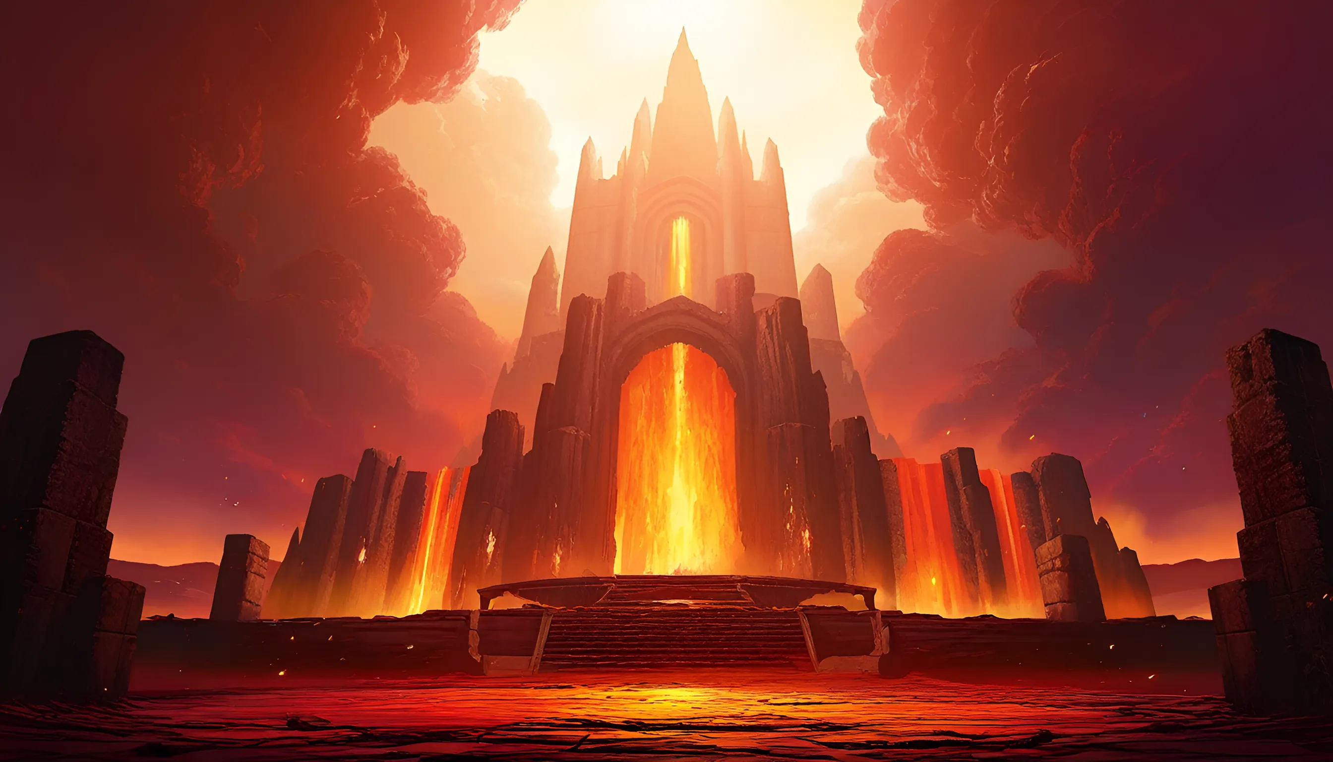Lava throne level background