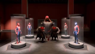 Spider-Man Museum: Web of Variants — anyone can wear the web mask viewed through chase-action.