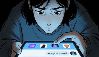 Typing... — waiting as emotional tension viewed through tech-product.